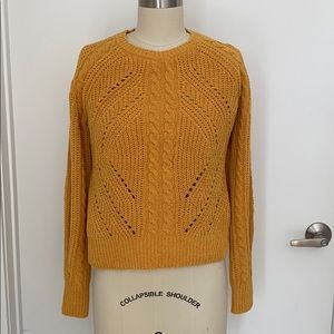 Mustard Chenille Cable Sweater